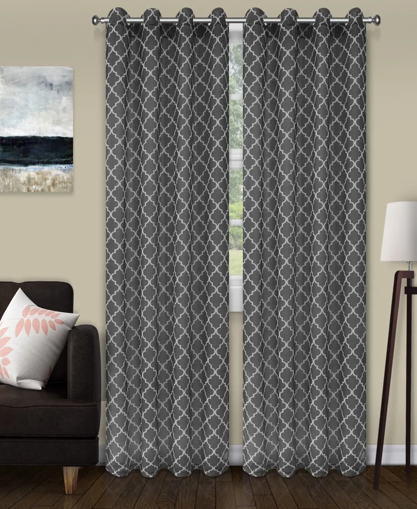 Superior Lightweight Trellis Sheer Curtain Panels, (2