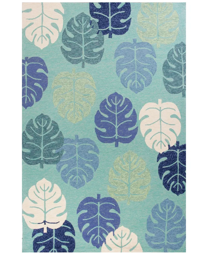 Kas Harbor Palms 4228 Turquoise 2' x 3' Indoor/Outdoor Area Rug