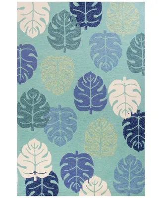 Kas Harbor Palms 4228 Turquoise 2' x 3' Indoor/Outdoor Area Rug