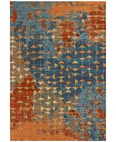 Kas Illusions Elements 6208 Blue/Coral 6'7" x 9'6" Area Rug