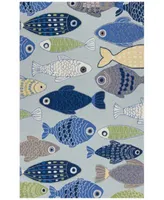 Kas Sonesta Sea Of Fish 2010 Light Blue Area Rug