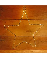 Lumabase Set of 2 Star Motif with Mini Led String Lights