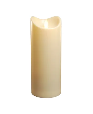 Lumabase 9" Cream Battery Operated Led Candle with Moving Flame