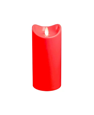 Lumabase 7" Red Battery Operated Led Candle with Moving Flame