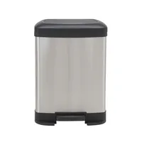 Household Essentials Stainless Steel 8L Saxony Rectangle Trash Can