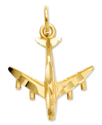 14k Gold Charm, 3D Airplane Charm