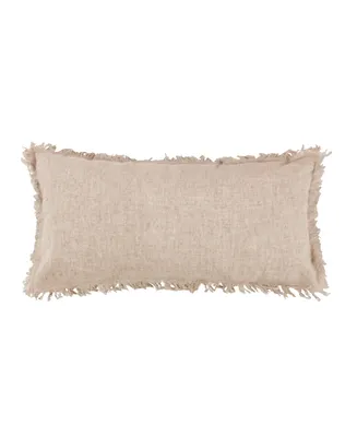 Levtex Linen Fringe Decorative Pillow, 12" x 24"