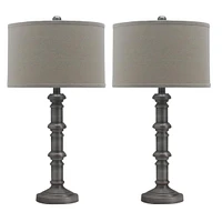 Fangio Lighting's 1596AS Pair of 31" Antique Metal Table Lamps