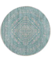 Safavieh Adirondack 108 Light Gray and Teal 6' x 6' Round Area Rug