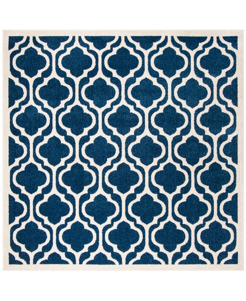 Safavieh Amherst AMT402 Navy and Beige 7' x 7' Square Area Rug