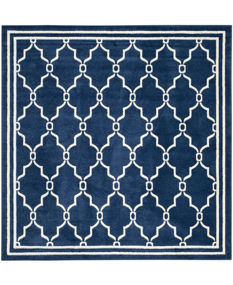 Safavieh Amherst AMT414 Navy and Beige 7' x 7' Square Area Rug