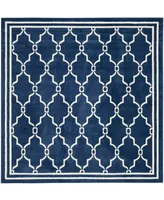 Safavieh Amherst AMT414 Navy and Beige 7' x 7' Square Area Rug