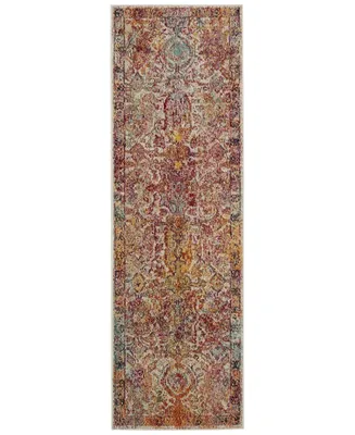 Safavieh Crystal CRS505 Light Blue and Orange 2'2" x 7' Runner Area Rug