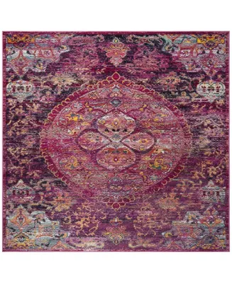 Safavieh Crystal CRS512 Fuchsia and Purple 7' x 7' Square Area Rug