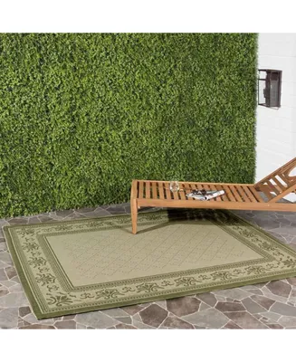 Safavieh Courtyard CY0901 Natural and Olive 5'3" x 7'7" Outdoor Area Rug