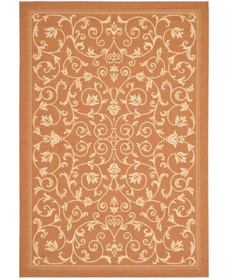 Safavieh Courtyard CY2098 Terracotta and Natural 6'7" x 9'6" Outdoor Area Rug