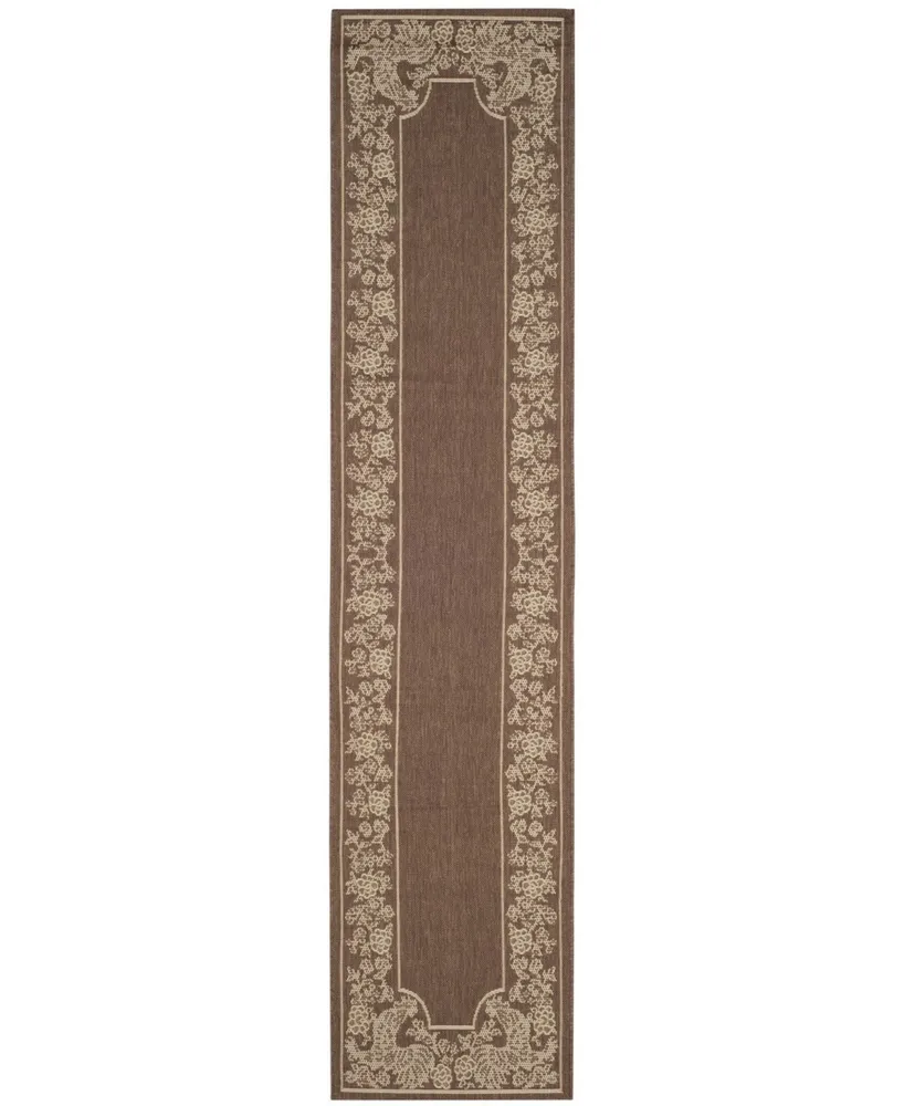 Safavieh Courtyard CY3305 Chocolate and Natural 2'3" x 10' Sisal Weave Runner Outdoor Area Rug