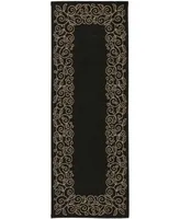 Safavieh Courtyard CY5139 Black and Beige 2'3" x 6'7" Runner Outdoor Area Rug