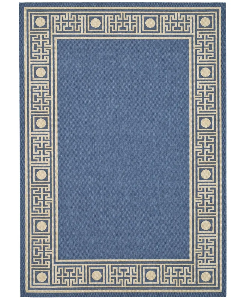 Safavieh Courtyard CY5143 Blue and Beige 5'3" x 7'7" Sisal Weave Outdoor Area Rug