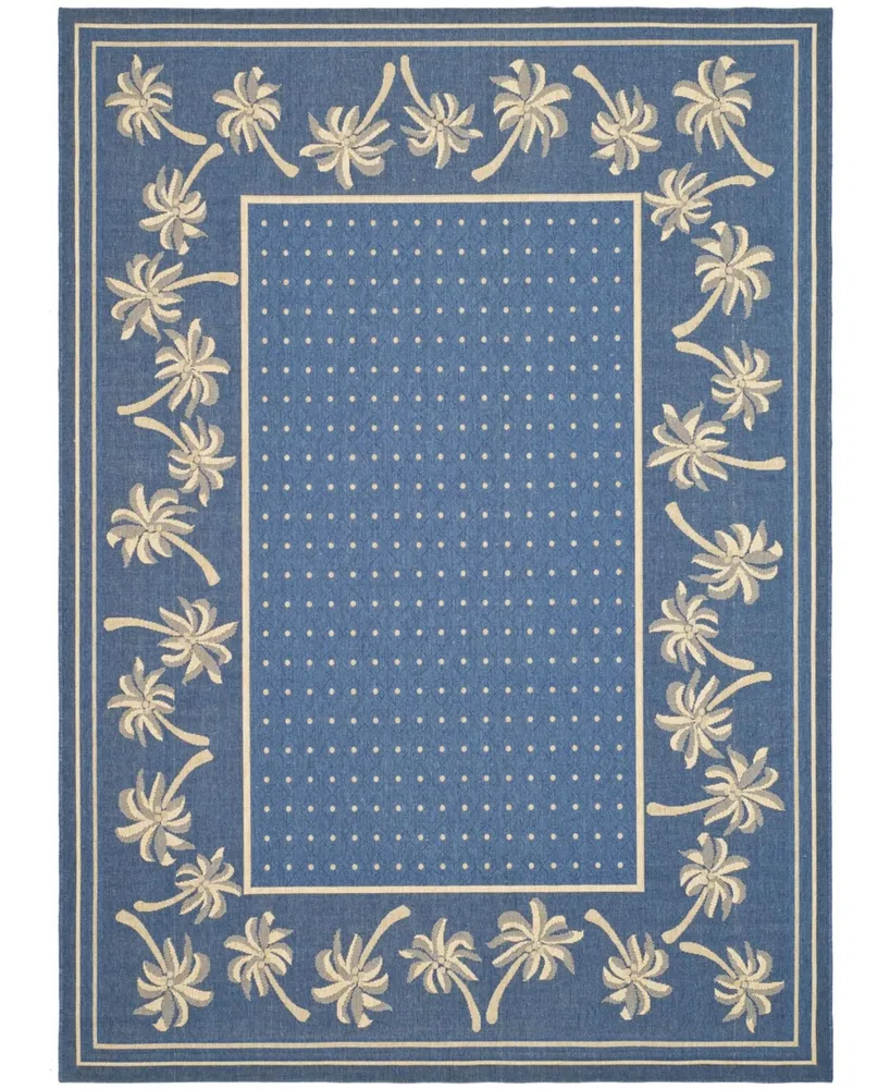 Safavieh Courtyard CY5148 Blue and Ivory 8' x 11' Outdoor Area Rug