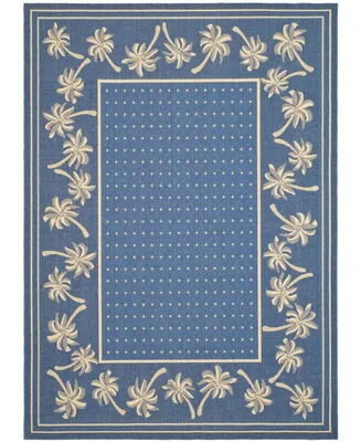 Safavieh Courtyard CY5148 Blue and Ivory 8' x 11' Outdoor Area Rug