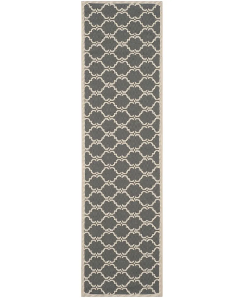 Safavieh Courtyard CY6009 Anthracite and Beige 2'3" x 8' Sisal Weave Runner Outdoor Area Rug