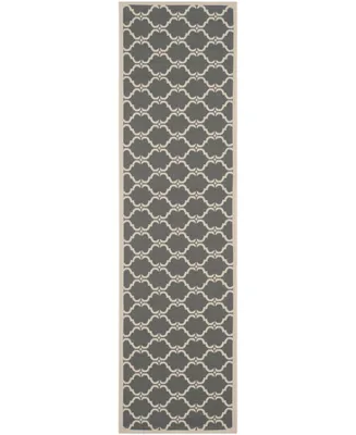 Safavieh Courtyard CY6009 Anthracite and Beige 2'3" x 8' Sisal Weave Runner Outdoor Area Rug