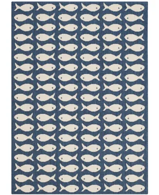 Safavieh Courtyard CY6013 Navy and Beige 4' x 5'7" Sisal Weave Outdoor Area Rug