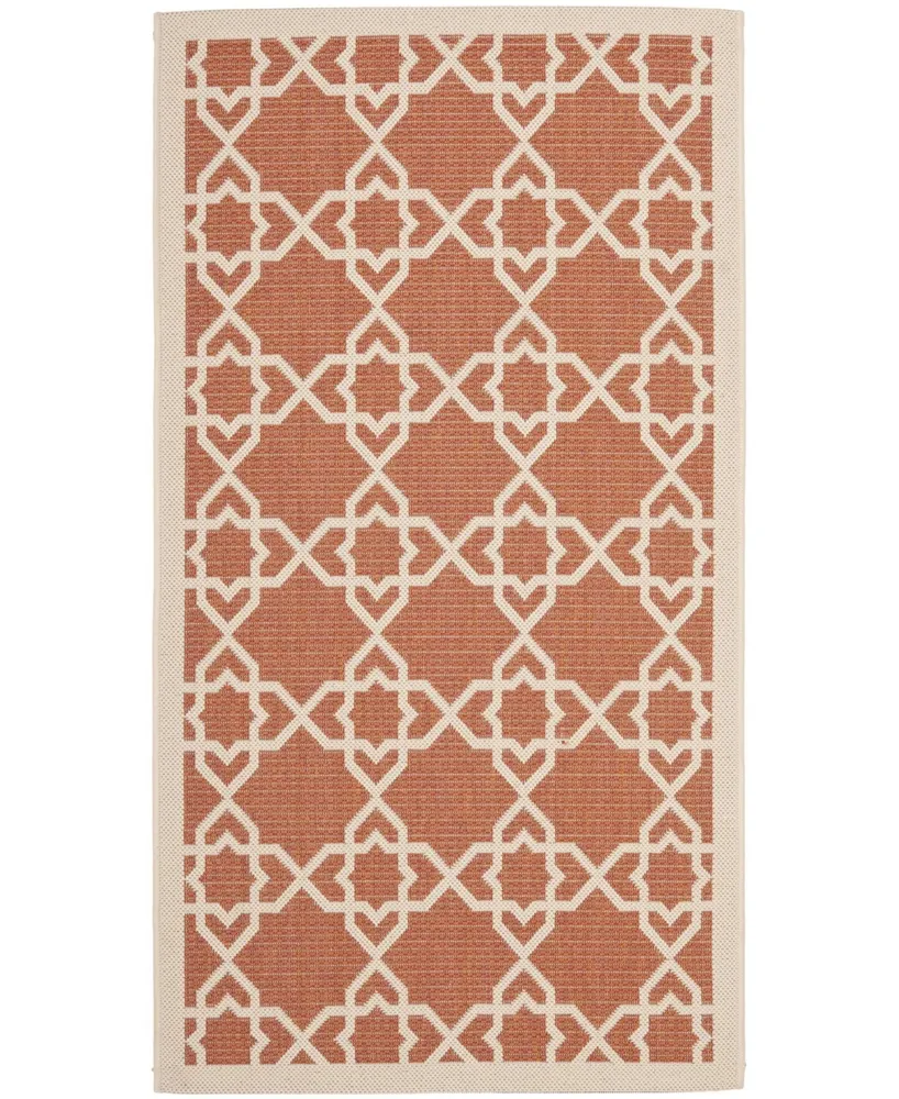 Safavieh Courtyard CY6032 Terracotta and Beige 2'7" x 5' Outdoor Area Rug