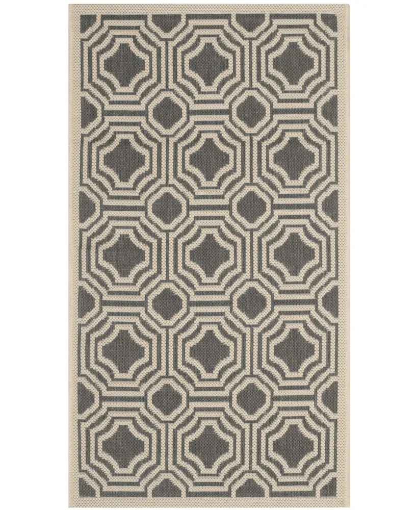 Safavieh Courtyard CY6112 Anthracite and Beige 2' x 3'7" Outdoor Area Rug