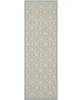 Safavieh Courtyard CY6114 Beige and Aqua 2'3" x 6'7" Sisal Weave Runner Outdoor Area Rug