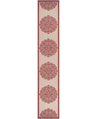 Safavieh Courtyard CY6139 Beige and Red 2'4" x 12' Sisal Weave Runner Outdoor Area Rug