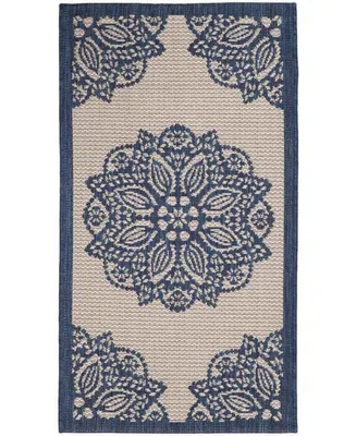 Safavieh Courtyard CY6139 Beige and Navy 2' x 3'7" Sisal Weave Outdoor Area Rug