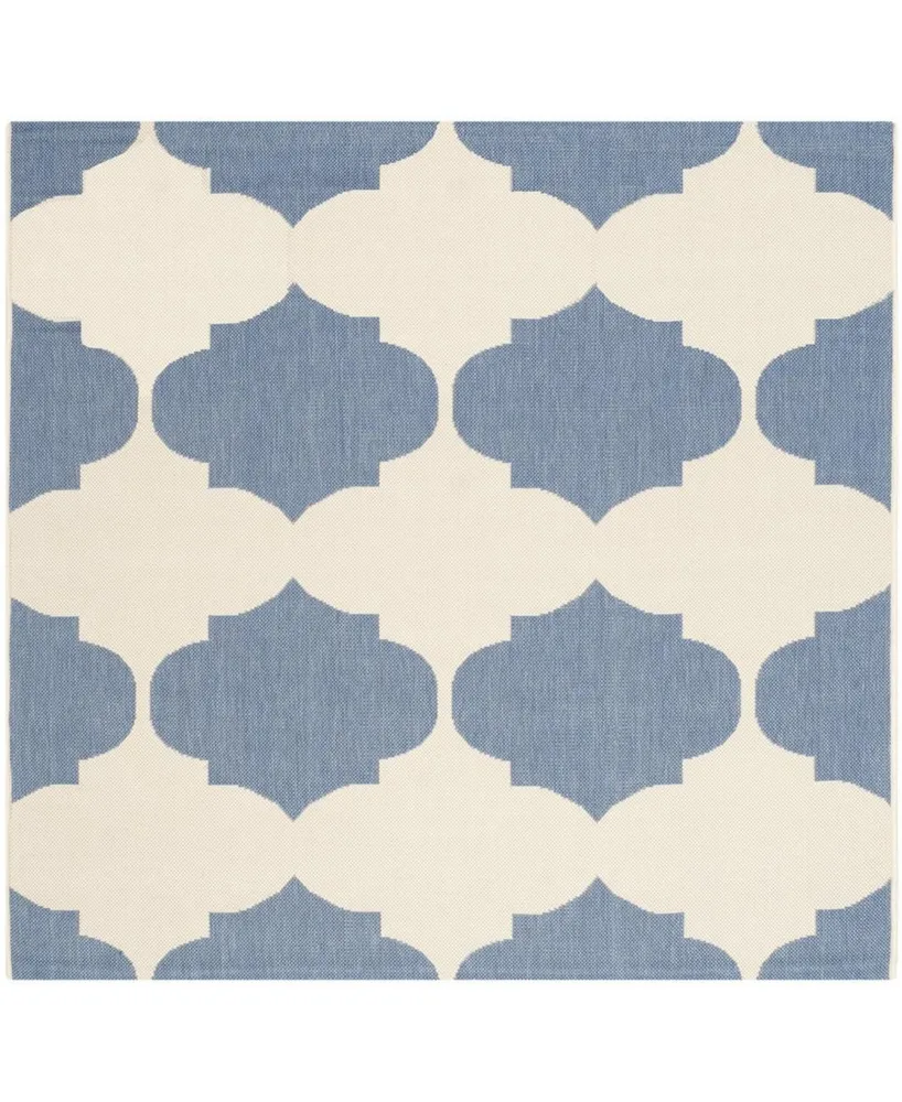 Safavieh Courtyard CY6162 Beige and Blue 5'3" x 5'3" Square Outdoor Area Rug