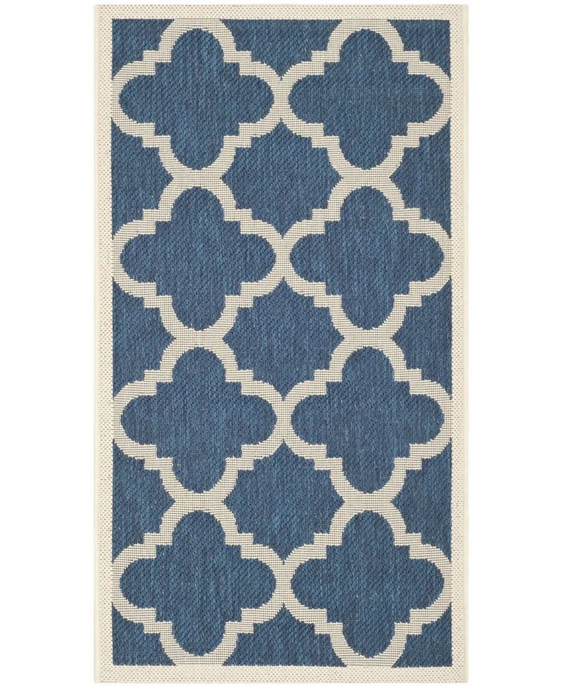 Safavieh Courtyard CY6243 Navy and Beige 2' x 3'7" Sisal Weave Outdoor Area Rug