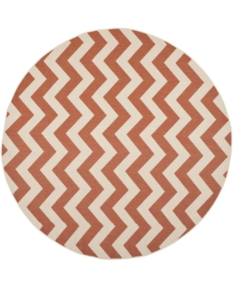 Safavieh Courtyard CY6244 Terracotta and Beige 7'10" x 7'10" Round Outdoor Area Rug