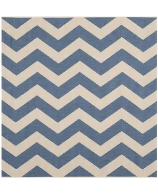 Safavieh Courtyard CY6245 Blue and Beige 5' x 5' Sisal Weave Square Outdoor Area Rug