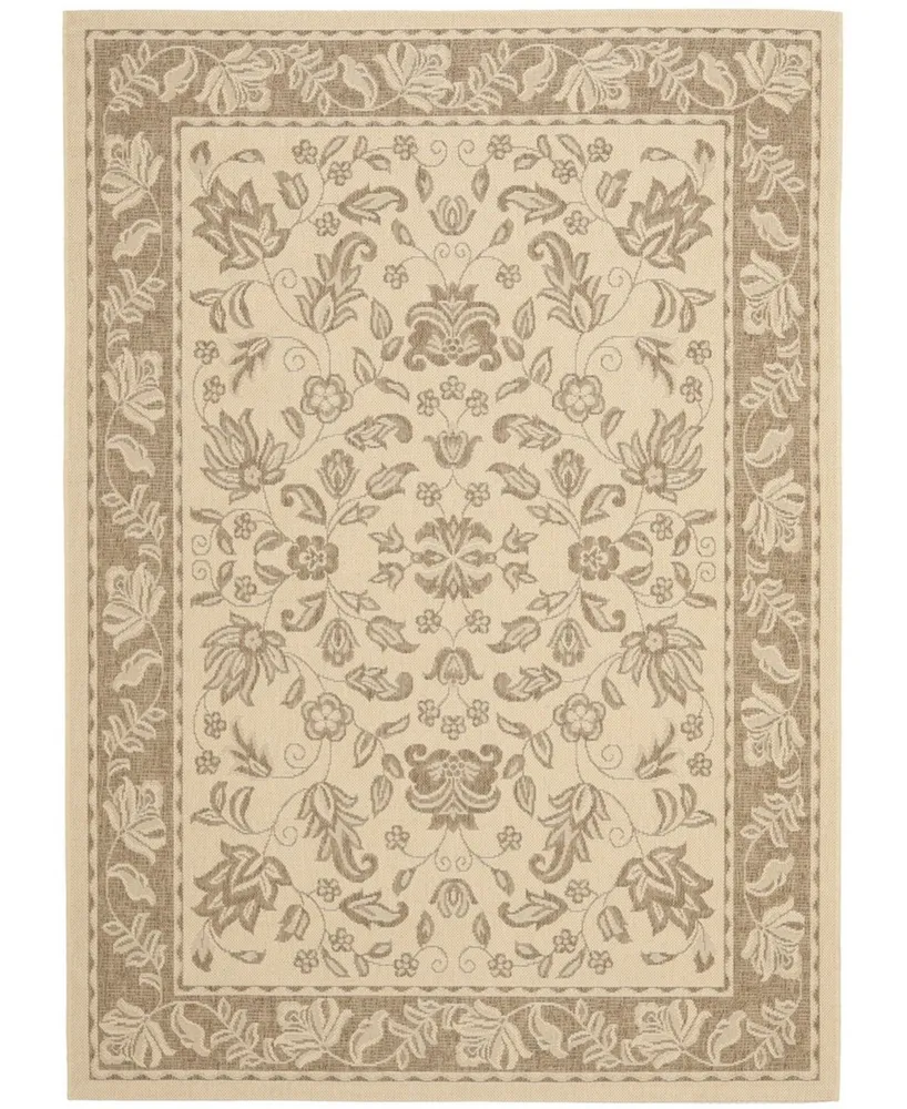 Safavieh Courtyard CY6555 Creme and Brown 5'3" x 7'7" Outdoor Area Rug