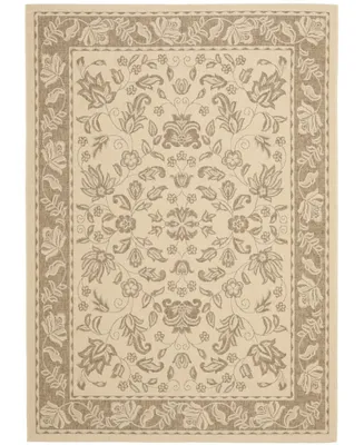 Safavieh Courtyard CY6555 Creme and Brown 5'3" x 7'7" Outdoor Area Rug