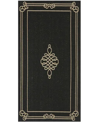 Safavieh Courtyard CY6788 Black and Creme 2'7" x 5' Outdoor Area Rug