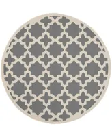 Safavieh Courtyard CY6913 Anthracite and Beige 5'3" x 5'3" Sisal Weave Round Outdoor Area Rug