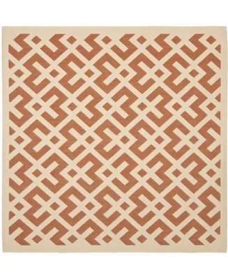 Safavieh Courtyard CY6915 Terracotta and Bone 6'7" x 6'7" Square Outdoor Area Rug