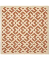 Safavieh Courtyard CY6915 Terracotta and Bone 6'7" x 6'7" Square Outdoor Area Rug