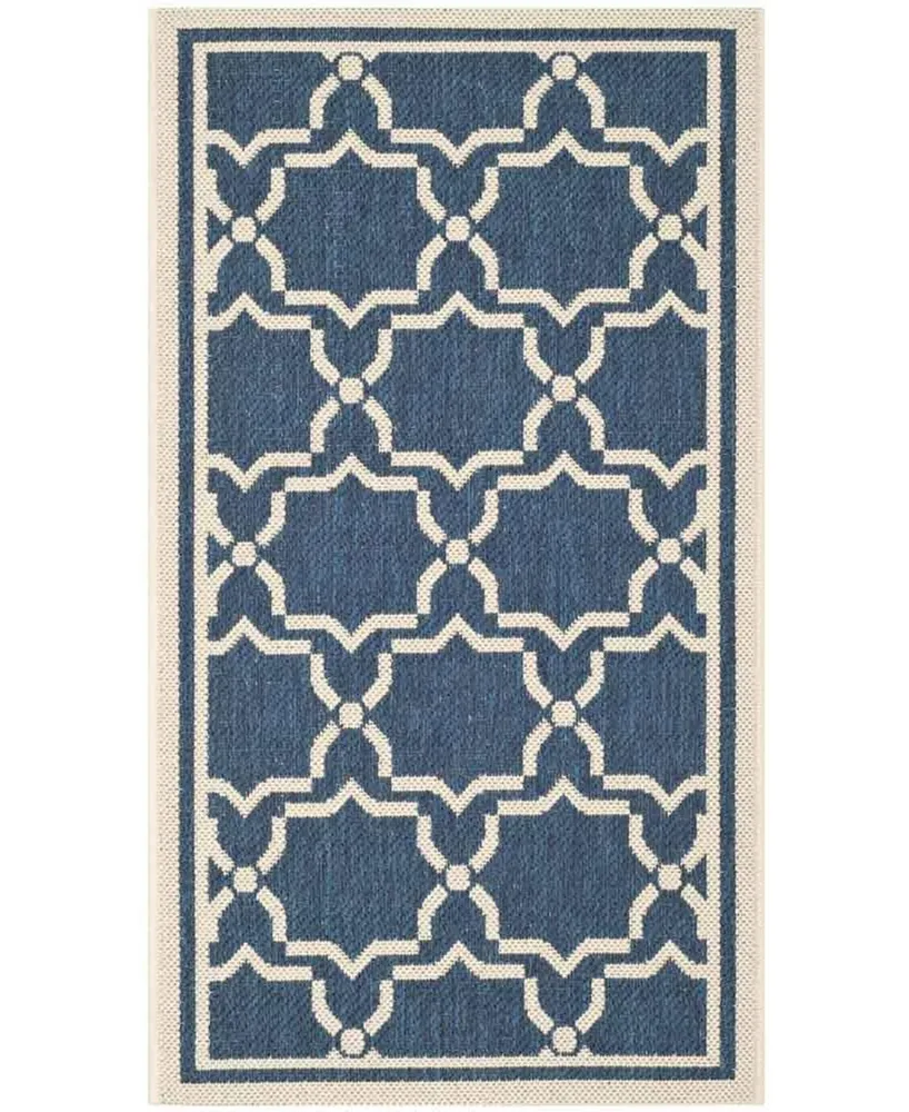 Safavieh Courtyard CY6916 Navy and Beige 2' x 3'7" Sisal Weave Outdoor Area Rug