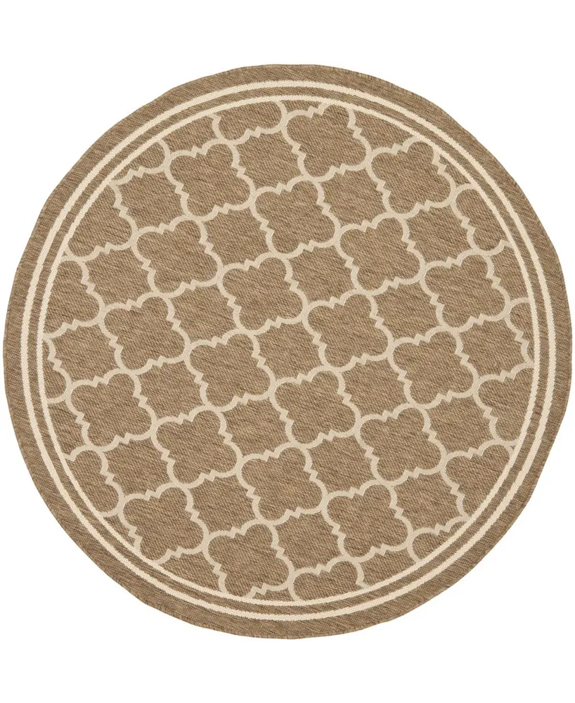 Safavieh Courtyard CY6918 and Bone 5'3" x 5'3" Round Outdoor Area Rug