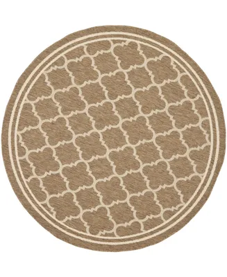 Safavieh Courtyard CY6918 and Bone 5'3" x 5'3" Round Outdoor Area Rug