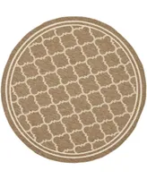 Safavieh Courtyard CY6918 and Bone 5'3" x 5'3" Round Outdoor Area Rug