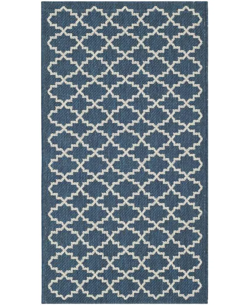 Safavieh Courtyard CY6919 Navy and Beige 2' x 3'7" Sisal Weave Outdoor Area Rug