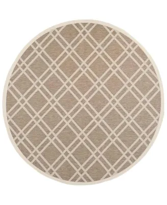 Safavieh Courtyard CY6923 and Bone 7'10" x 7'10" Sisal Weave Round Outdoor Area Rug