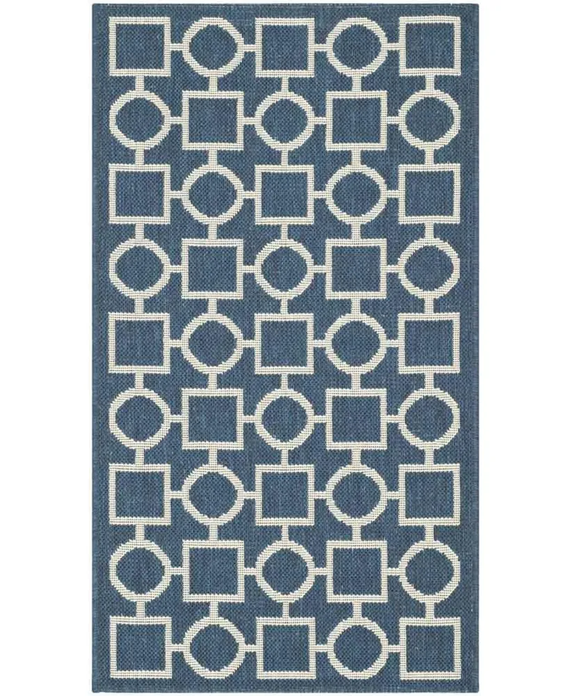 Safavieh Courtyard CY6925 Navy and Beige 2' x 3'7" Sisal Weave Outdoor Area Rug